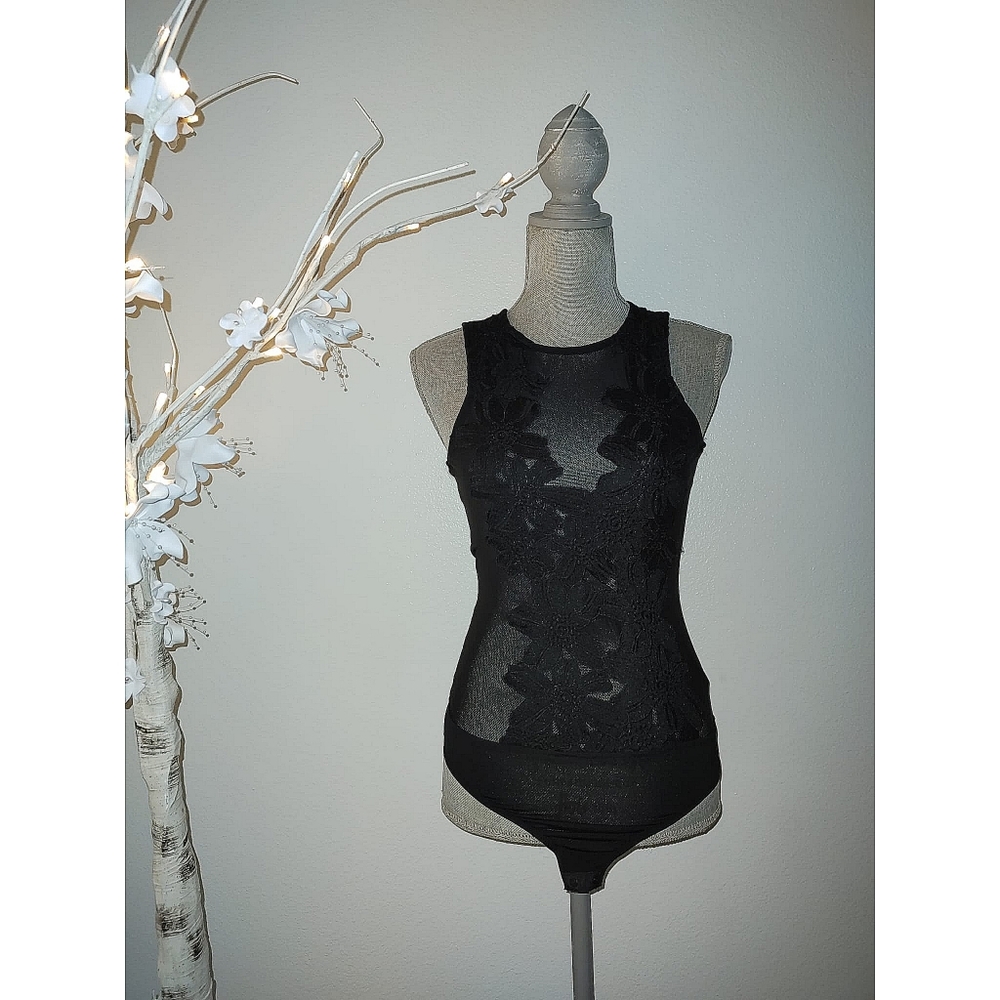 Papaya Black Lace Bodysuit